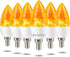 Bestview Flickering Light Bulbs, 3 Modes, E12 Chandelier Base, Candle Fire Light Bulb, 6 Pack for Decoration