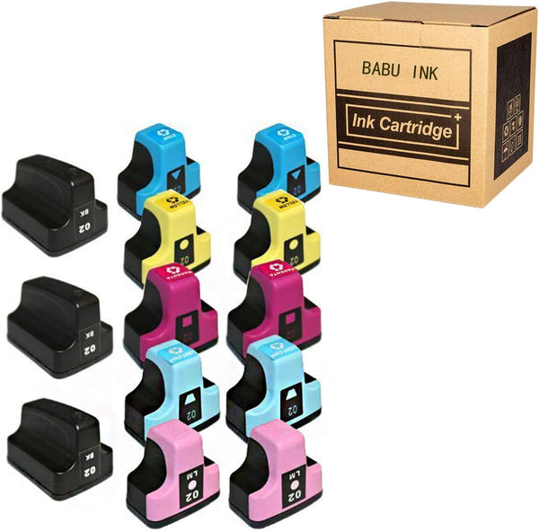 BABU Compatible Ink Cartridge Replacement for HP 02, 6 Color 13-Pack for HP PhotoSmart C6150, C6180, C7150, C7180, C7280