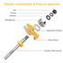 2PCS Tongue and Groove Set - 1/4 Inch Shank Router Bit Set, 3 Teeth Adjustable T Shape Wood Milling Cutter