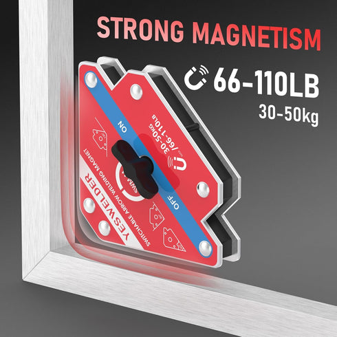 YESWELDER Switchable Arrow Welding Magnet, 66-110 LBs On/Off Switch Magnetic Holder