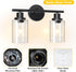 Unicozin 2 E26 (Bulbs Light Vanity Lights, Black Wall Sconce Light with Clear Glass, Bathroom Light Fixtures, Wall