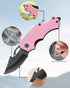 FLISSA Mini Folding Pocket Knife, 2.5-Inch Stainless Steel Drop Point Blade, EDC for Women with Bottle Opener