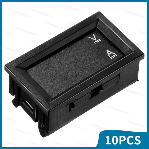 10 Pcs 0.28 Digital Voltmeter Ammeter, 100V 10A Volt Amp Meter with Dual LED Multimeter Display Panel
