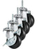 Pusalxl 2 inch,Casters Set 4,Castor 1/4,5/16,3/8 inch of Wheels Threaded Stem,Wheel for Wire Shelving Racks,Leveling