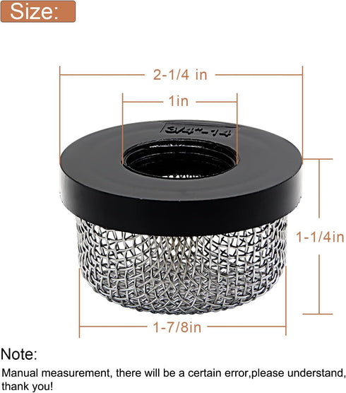 Stainless Steel Mesh Strainer 3/4"- 14 Aerator Screen Strainer Stainless Mesh Replace fpr Livewell Pump, MA-023 Screw on Strainer Industrial Plumbing Inline Strainers