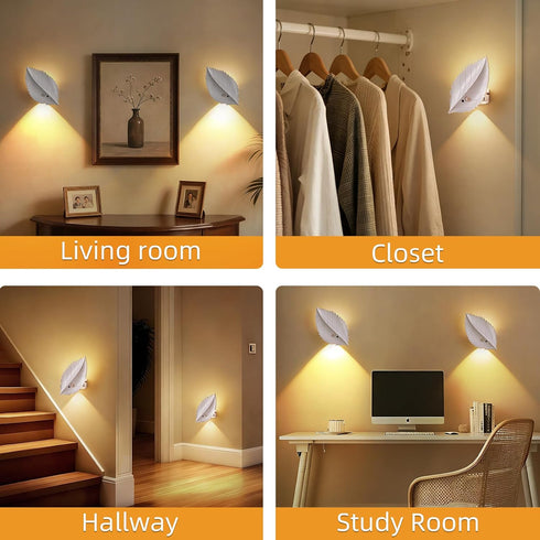 DEXULESA 10 3 Dimmable (1 Pack) Motion Sensor Wall Light with Remote Control, RGB and Colors Wireless Wall Sconces