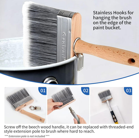 Deck Stain & Sealer Block Paint Brush - 5-inch Big Fence Stain Brush for Brick and Concrete Walls