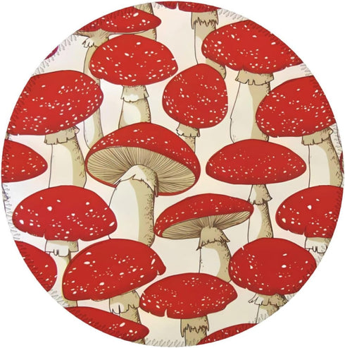 JaoXer 8-Inch Red White Mushroom Round Mouse Pad - Your Desk Companion for Office, Desktop, Laptop, Personal Computers