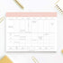 Bliss Collections Family Planner, 50 Undated 8.5 x 11 Tear-Off Sheets, Simple Pink Daily and Weekly Calendar for
