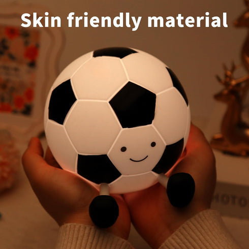 FineLiMoLa 7 Soccer Silicone Night Light for Kids,Cartoon Soccer Lamp Squishy Silicone Baby Nursery Night Light