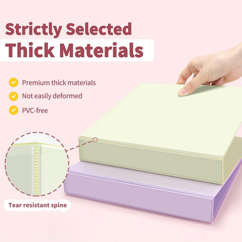 SUNEE 1 Inch 3 Ring Binder, Clear View, PVC-Free, Fits 8.5x11 Inches, Assorted Pastel, 4 Pack for School or Office