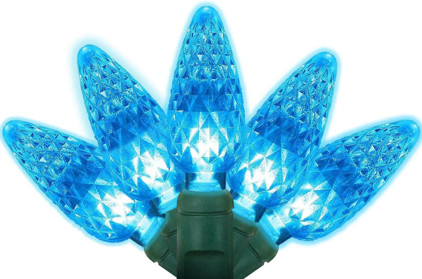 70 Count C6 LED Christmas Lights - 35.5ft Aqua String Lights, Indoor/Outdoor,