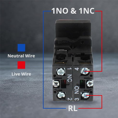 Double Head Push Button with Signal Lamp – On/Off Start/Stop Switch for Home and Industrial Equipment (1 Unit)