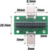 2 Pcs USB 3.1 Type-C Male to Female Test Board with PCB Board 24 Pins Double-Sided Socket for Data Transfer