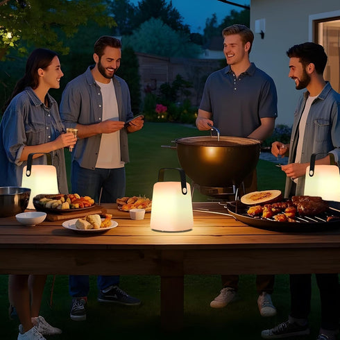 IP44 uuffoo Table Lamp Lantern Outdoor Portable Warm White RGB USB Charging Cordless Lamp LED Table Lamp for Garden
