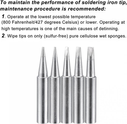 uxcell Lead-free Soldering Iron Tip Flat Edge Replacements, 5Pcs for Soldering Station
