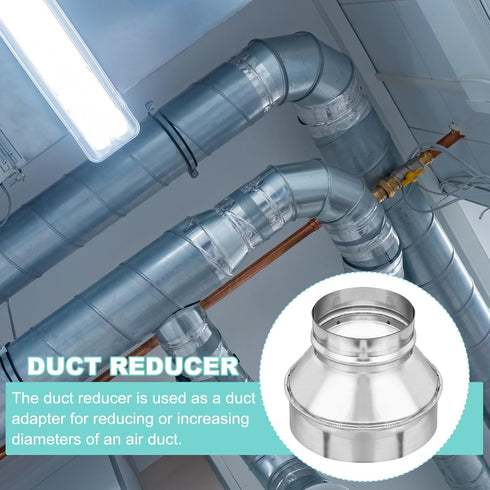 PATIKIL 6 Inch to 4 Inch Duct Reducer, Galvanized Steel Air Ducting Pipe Vent Hose for HVAC and Dryer Ventilation