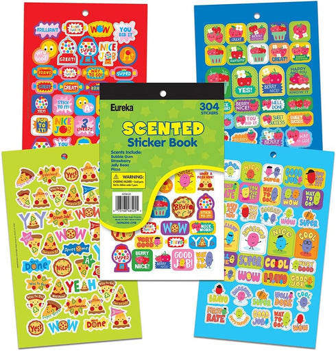 Eureka 609620 Motivational Stickers for Teachers, Parents, and Children - Multicolor, 302 Pieces, Scented