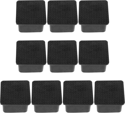 NUOBESTY 10pcs 38x38mm PVC Soft Rubber Furniture Leg Caps Anti-Slip Tube End