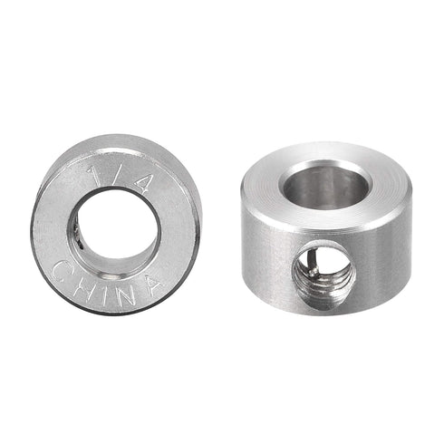 uxcell 2Pcs Drill Stop 1/4" I.D. Stainless Steel for Set Screws Chuck Woodworking Drill Bits