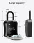 Resettable (1 Pack, Puroma Key Lock Box, Portable Combination Lockbox Wall-Mounted Key Storage Box for House Keys, Code