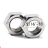 5/16"-18 Stainless Steel Hex Nut, 304 Finish Hardware Nut, Metal Steel Nut, 5/16 Nut (50 Pack)