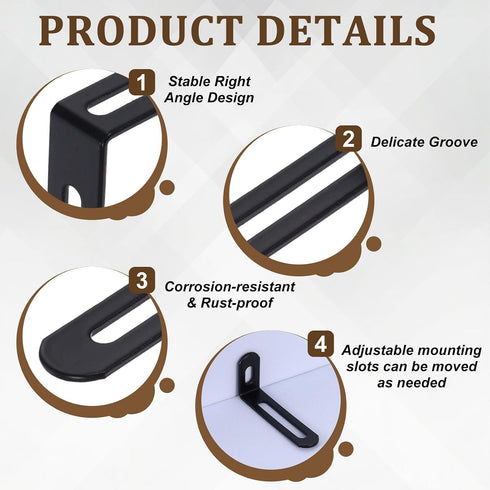 30Pcs 0.9" 2.1" 0.6" 90 uxcell Adjustable L-Shape Corner Brace, x x Metal Slotted Degree Right Angle Corner Shelf