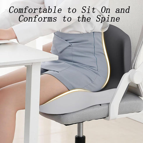JMXBTMDU Tailbone, Orthopedic Cushion - Memory Foam Seat Cushion with Lumbar Support Pillow, Instant Relieve Pressure
