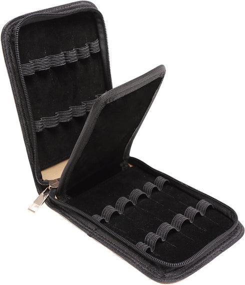 Fountain Roller Ball Pen Case Holder - PU Leather Bag for 12 Pens, Beige