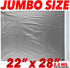 Redcats Jumbo Self-Seal Poly Mailer Bags 22x28 Inch 2 Pack Silver, 2.5 Mil