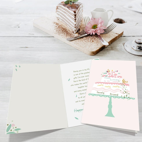 Supoeguk Lovely Birthday Card for Friend, Sweet Best Friend Birthday Cards Gifts for Women, Happy Bday to My Lovely