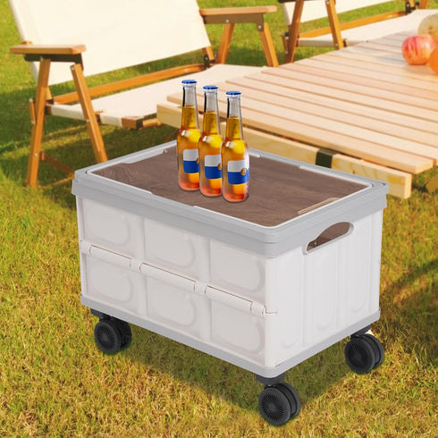 Offices,14.53 Folding Utility Rolling Cart, Portable Shopping Handcart, Collapsible Cart with Wheels for Camping