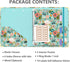 Cute Round Ring 3 Ring Binder 1 Inch, Green Floral with 6 Tab Dividers, Labels Stickers, Low Profile Clipboard with