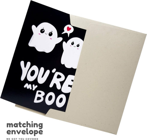 You're My Boo Funny Ghost Anniversary Card for Husband or Wife, Cute Valentine's Day Card, Romantic Birthday Card