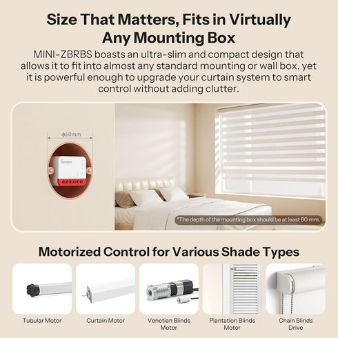 1-Pack SONOFF Zigbee Smart Roller Shutter Switch, MINI-ZBRBS, Mini Size, Percentage Control, Zigbee Repeater
