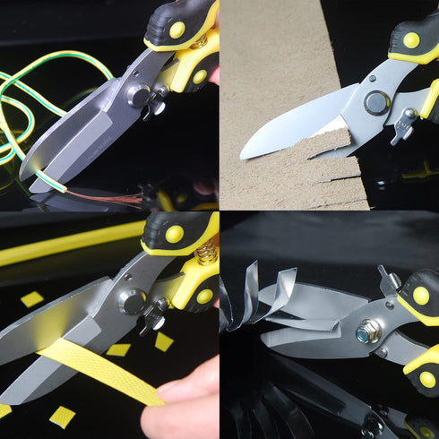 Aviation Tin Snips 9 Inch Heavy Duty Metal Cutter, Straight Shears with Stainless Steel Blade & Comfort Grips