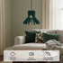 Room,Office(D13.7 xH10.2,Green) Acoustic Felt Pendant Light, Sound Absorbing Modern Hanging Lamp, Tool-Free Assembly
