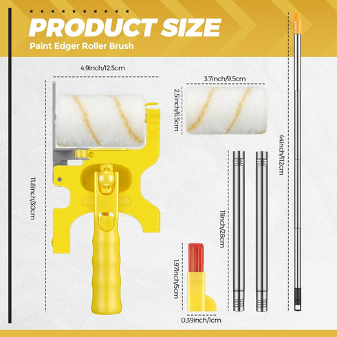 22 10 10 Leumoi Paint Edger Kit Handheld Paint Edger Roller Brush with Replacement Roller Brush and Extension Pole