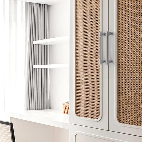 Aoleegatt Handles(Silver-128mm) Simple and Luxurious Solid Aluminum Alloy Door Handles Cabinets Wardrobes Pulls Bedside