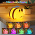 ollycasa Dimmable Bee Night Light, Cute Silicone Animal Bedside Lamp, Night Lamp for Kids Room, LED Lamp,Bedroom Touch