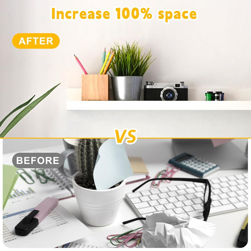 Cecliy 2Pcs Refrigerator,White,43cm/16.9inch Magnetic Book Shelf for Whiteboard Classroom,Reusable Acrylic Magnetic