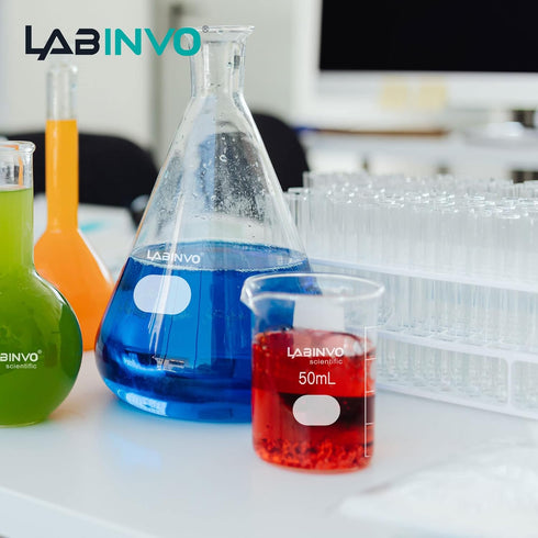 Low Form Graduated Glass Beaker Set, 10pcs of 150ml, 3.3 Borosilicate Glass