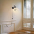 E26 Bulb Plug in Wall Sconce with On/Off Switch Wall Mount Light Fixture with Cord, Black Metal Wire Cage Lampshade
