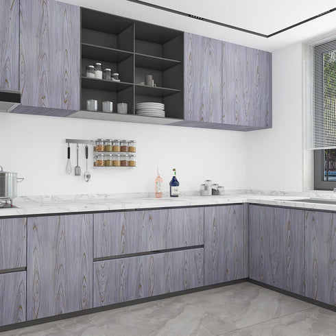 Purple Wallpaper Peel and Stick Wood Contact Paper for Cabinets and Drawers Waterproof Self Adhesive Removable Wood Grain Wallpaper for Desk Furniture Kitchen Countertop Vinyl Wrap 15.7"x118" by Boobest