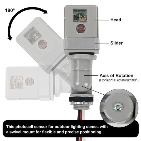 AITRIP 4-Pack 120VAC 50/60 IP54 Dusk to Dawn Sensor Photoelectric Switch,Photocell Sensor for Outdoor Lights, Hz