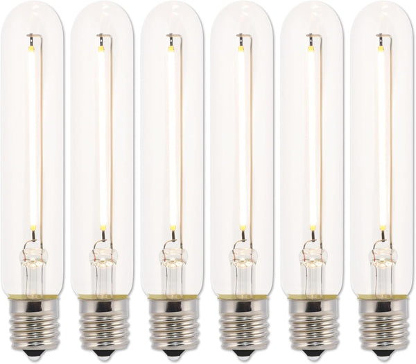 Westinghouse 5194120 3.5 Watt (40 Watt Equivalent) T6.5 Dimmable Clear Filament LED Light Bulb, 6 Pack