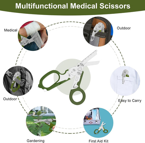 6-in-1 packaging trauma shears - emergency responders, outdoor emergencies, medical staff, and outdoor camping, Gift