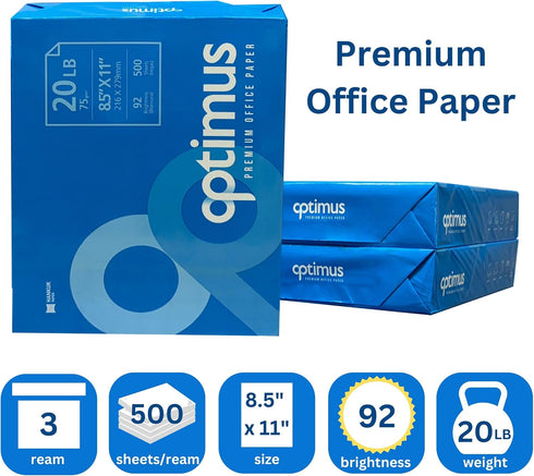 8.5 11, 20 lb, 1500 1500 SHEETS/3 Multipurpose Copy Printer Paper, x sheets, (White, REAMS),Copy paper laser fax,Letter