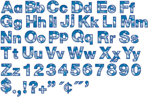 Hygloss Products Bulletin Board Letters and Numbers – Punch Out Cloud Design Combo – 3 Inch, 350 Pieces