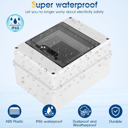 Waterproof Distribution Protection Box, ABS Plastic Breaker Electrical Box with Transparent Cover IP65